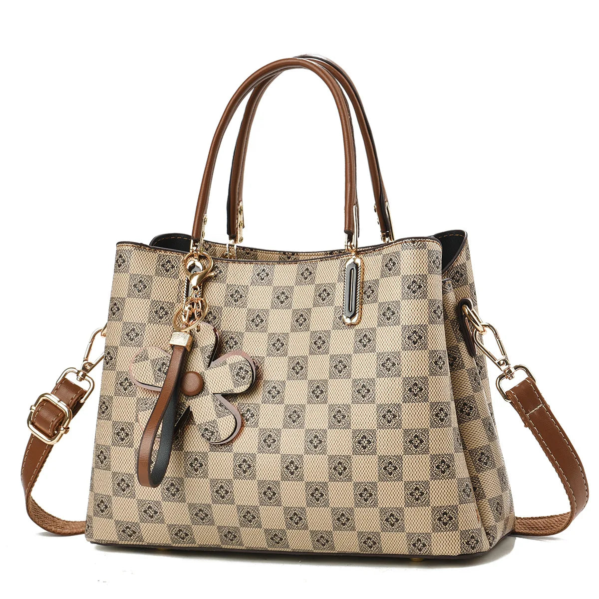 Women's Large Capacity Tote Bag — Premium PU Leather Crossbody Handbag