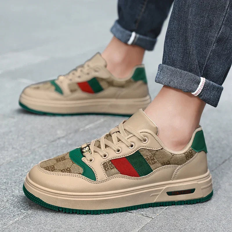 Men's Retro Casual Sneakers – Breathable Lace-Up Board Shoes