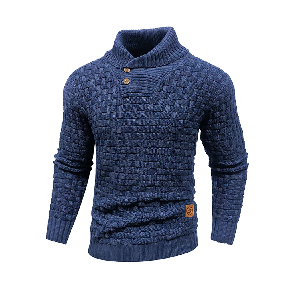 Men's Crew Neck Knit Sweater – Warm Ribbed Pullover for Fall & Winter