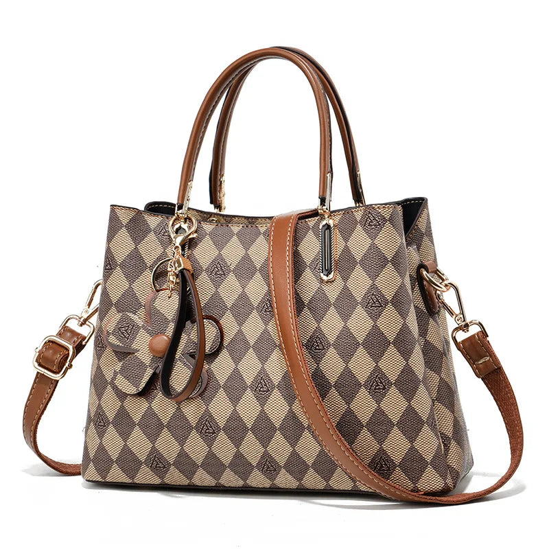 Women's Large Capacity Tote Bag — Premium PU Leather Crossbody Handbag