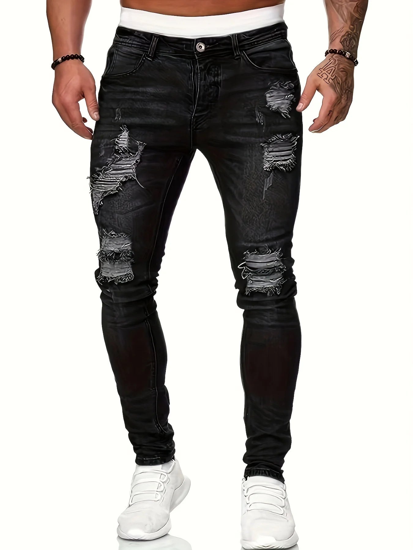 Men's Slim Fit Ripped Jeans