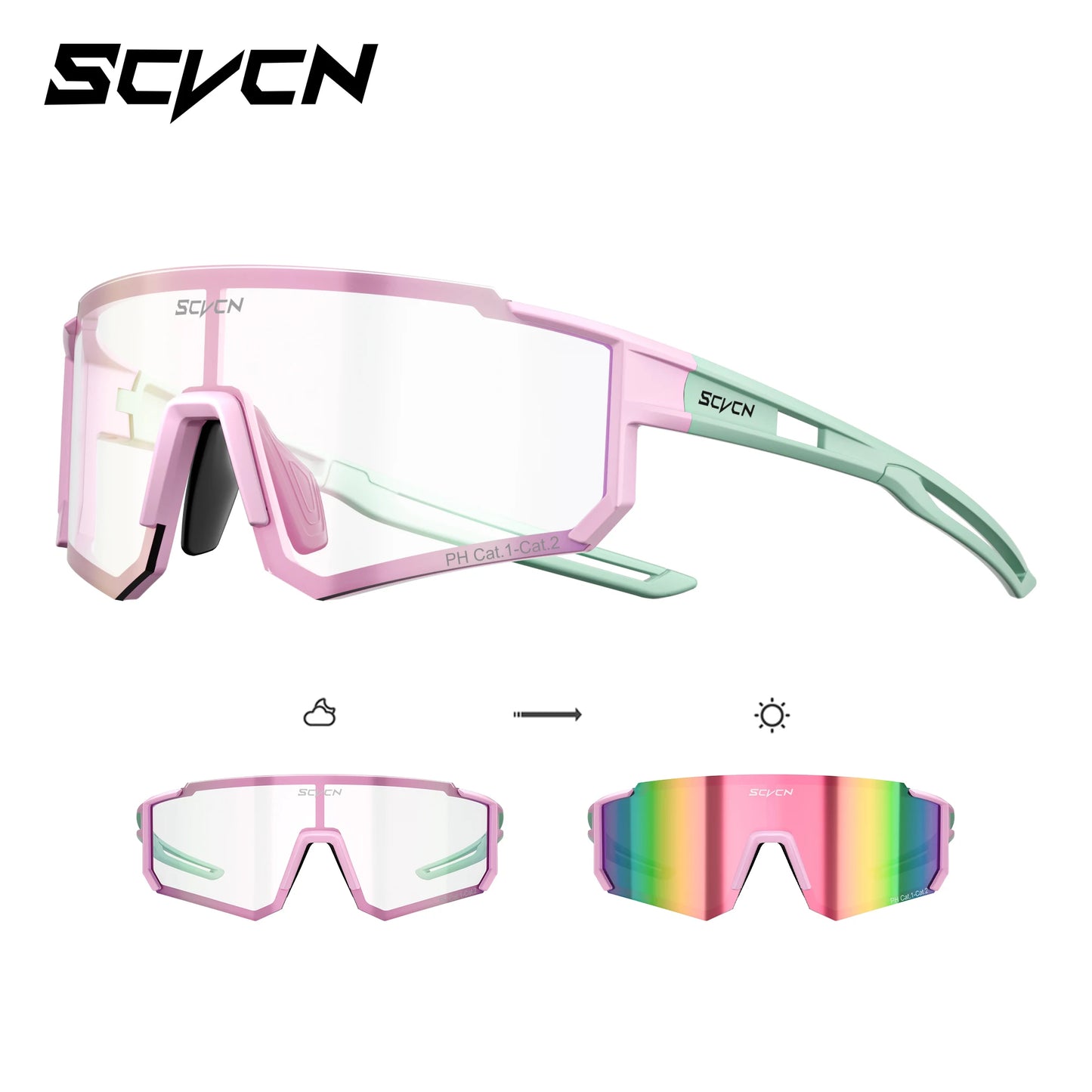 Photochromic Cycling Sunglasses – UV400 Windproof Sports Goggles