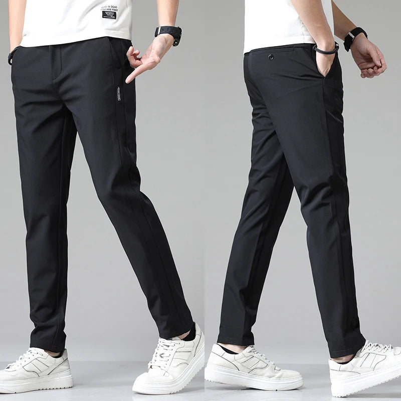 Slim Straight Casual Pants – Model View | Atlantis