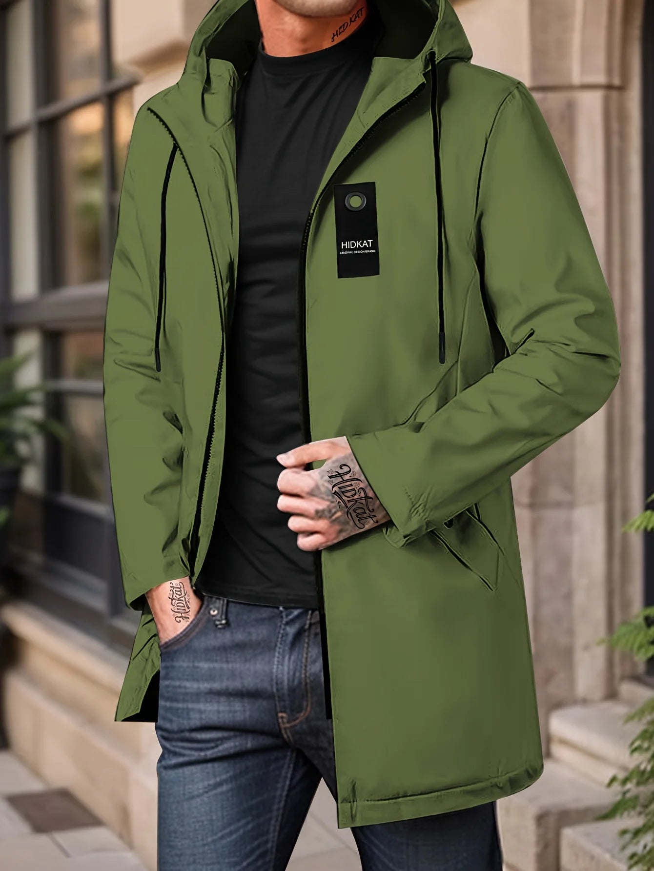 Men's Casual Hooded Jacket – Lightweight Zip-Up Outdoor Windbreaker