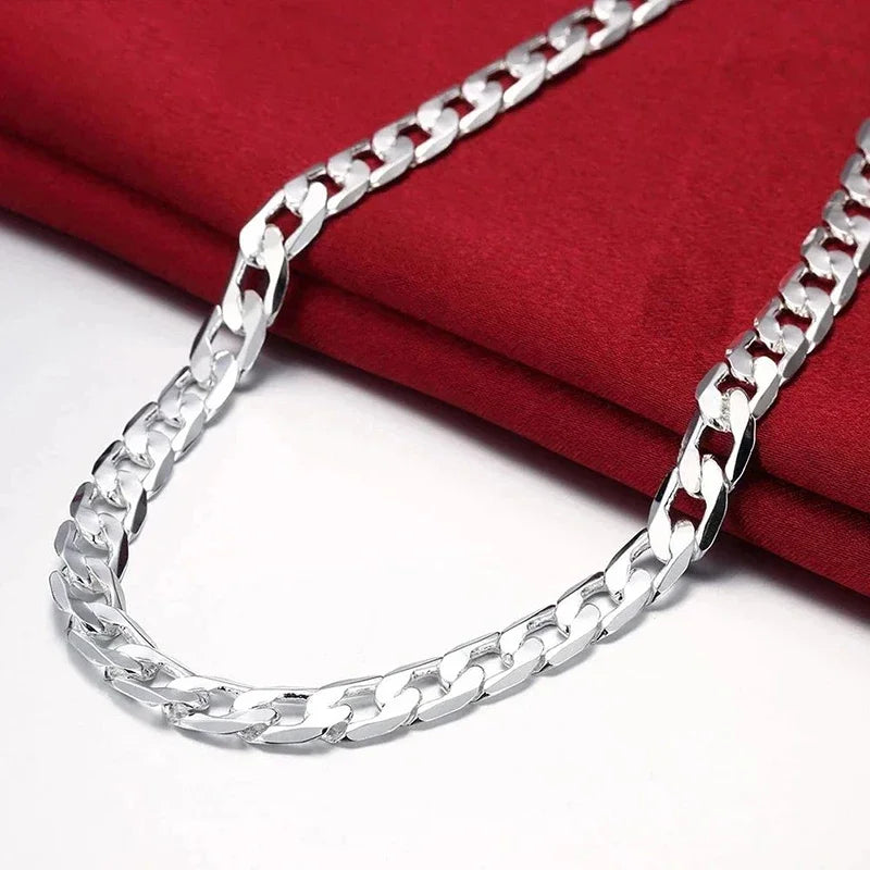 925 Sterling Silver 6MM Link Chain Necklace – Unisex Classic Jewelry