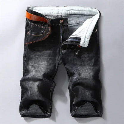 Men's Stretch Denim Shorts Casual Straight Fit