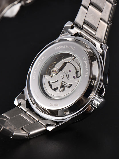 Men's automatic mechanical watch with luminous dial