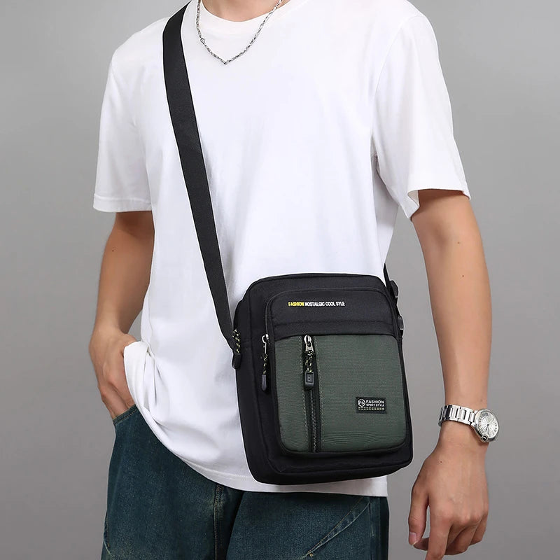 Men's Oxford Crossbody Bag – Casual Lightweight Shoulder Bag