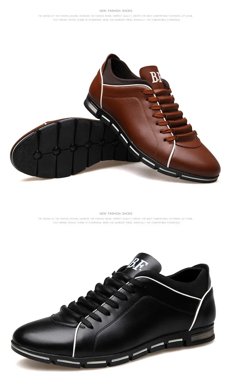 Brown and Black leather shoes on a White background