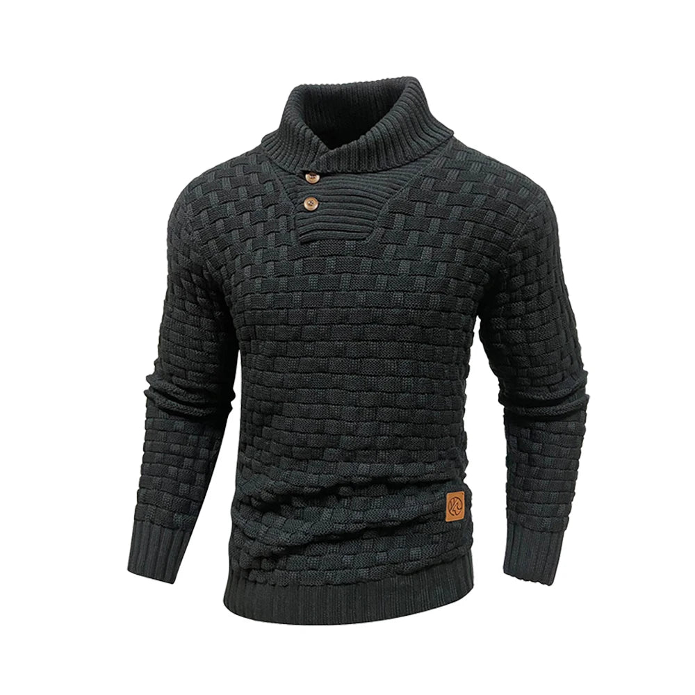Men's Crew Neck Knit Sweater – Warm Ribbed Pullover for Fall & Winter