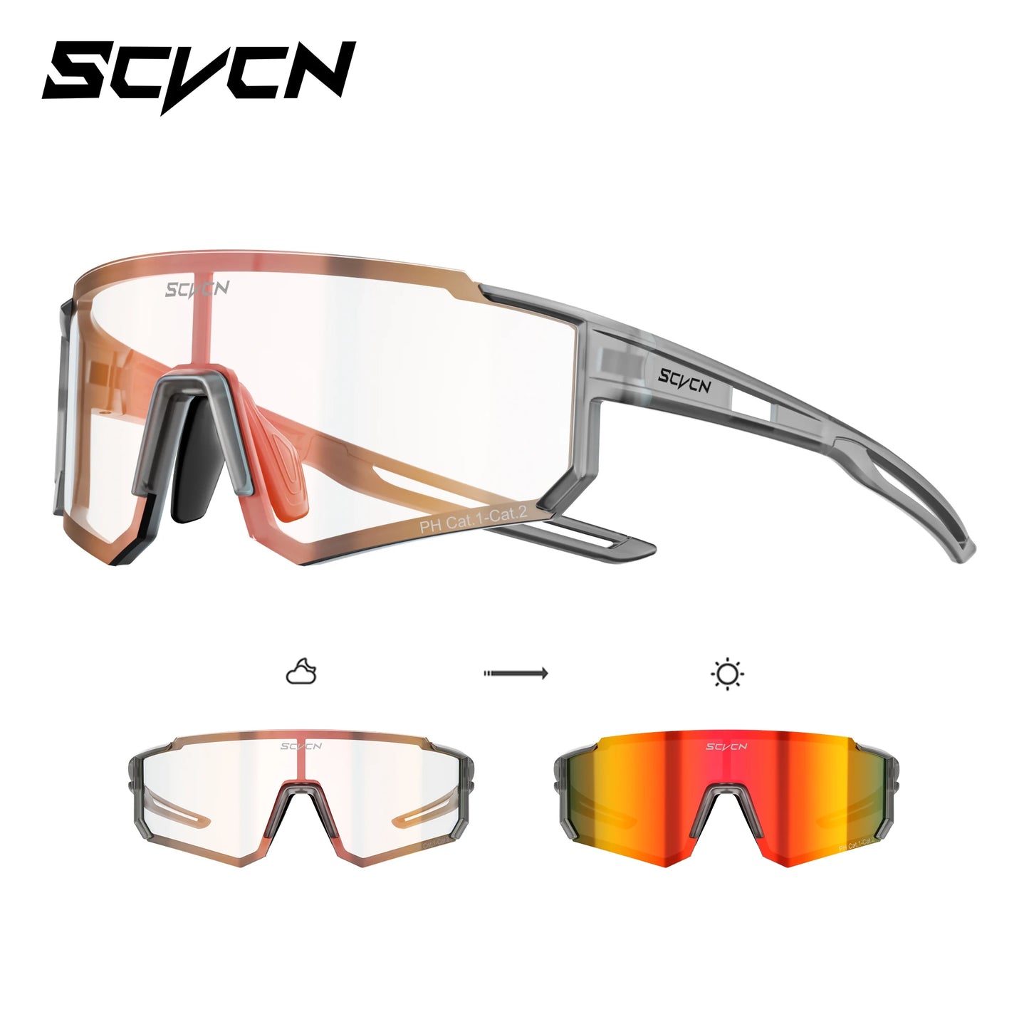 Photochromic Cycling Sunglasses – UV400 Windproof Sports Goggles