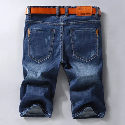 Men's Stretch Denim Shorts Casual Straight Fit