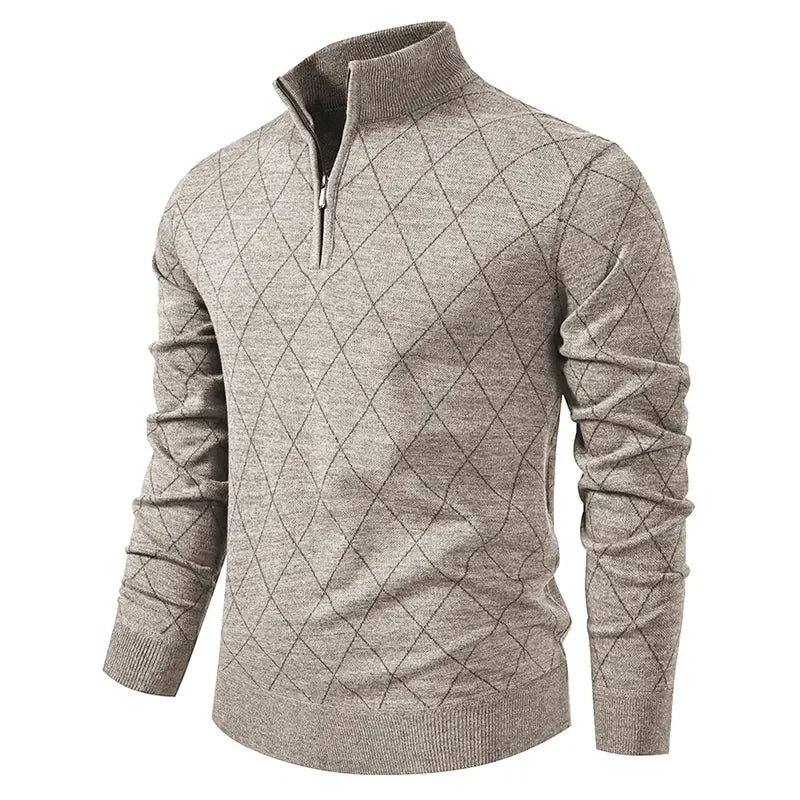 Men's Quarter-Zip Knit Pullover Sweater – Fleece