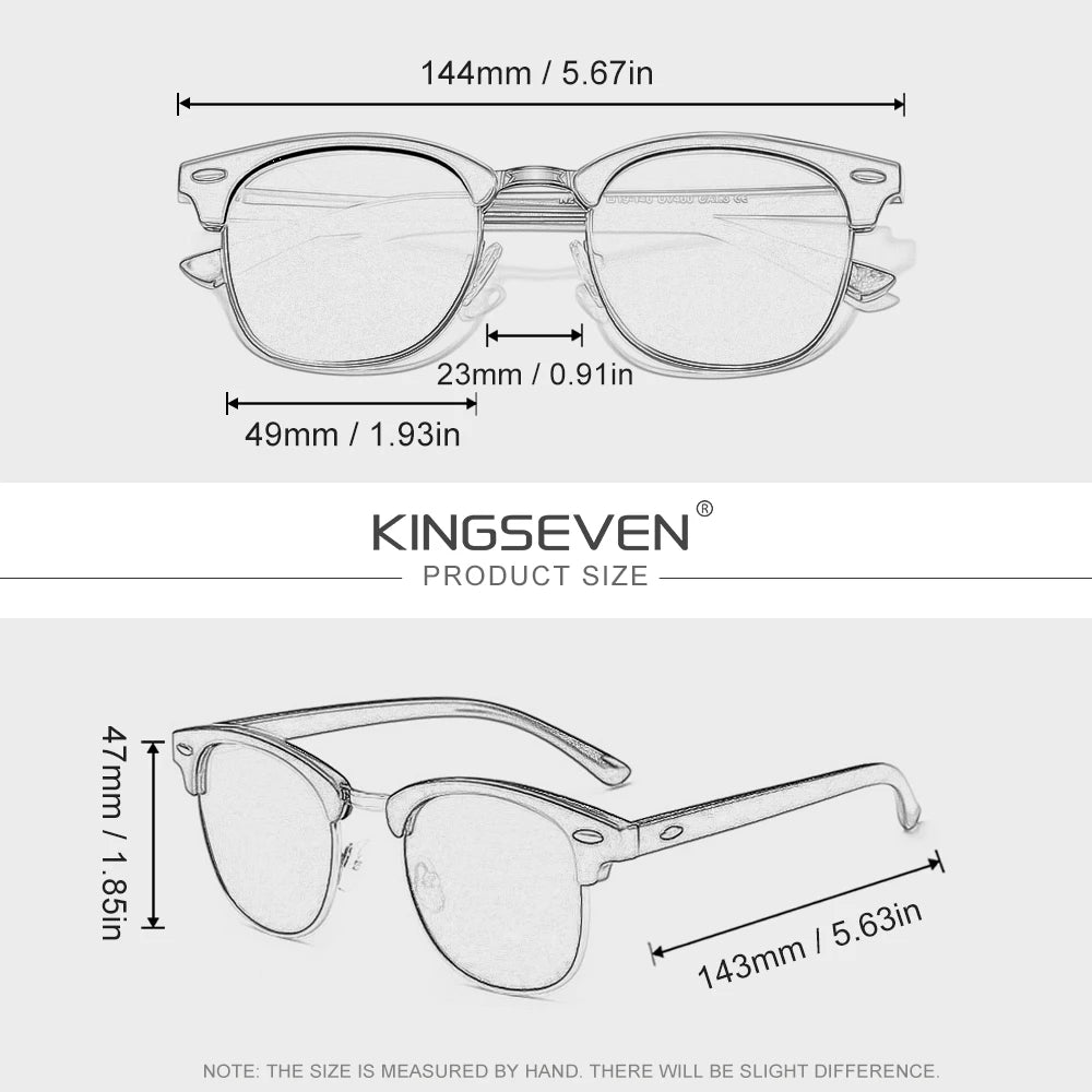 KINGSEVEN Half Frame Polarized Sunglasses — UV400