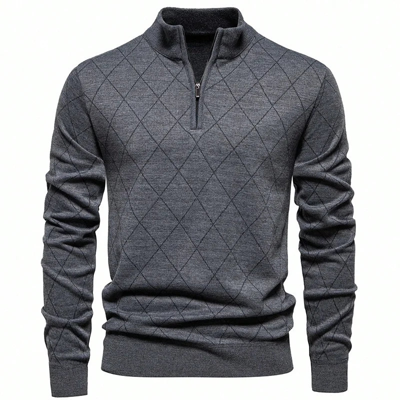 Men's Quarter-Zip Knit Pullover Sweater – Fleece