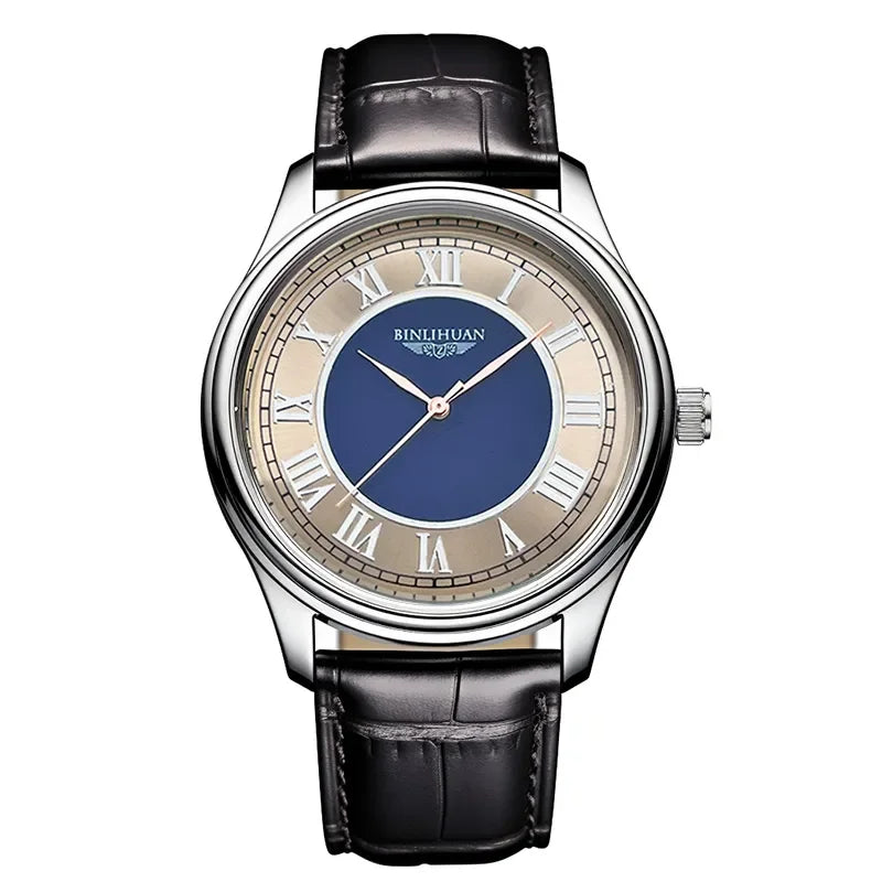 Men's Luxury Business Quartz Watch – Leather Strap, Waterproof