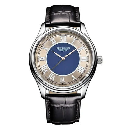 Men's Luxury Business Quartz Watch – Leather Strap, Waterproof