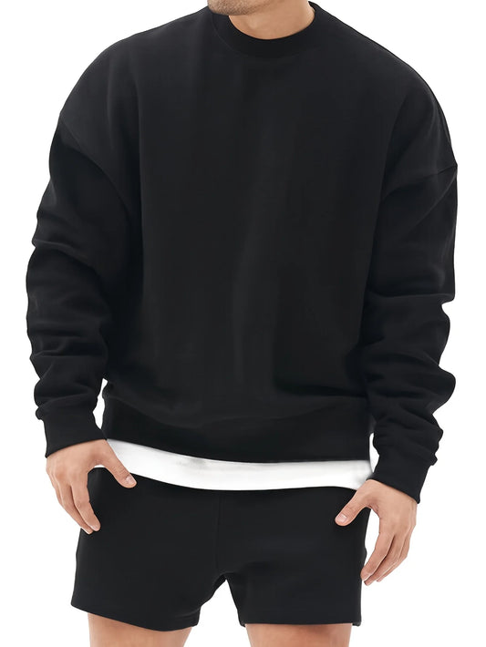 Men's Casual Crew Neck Sweatshirt – Comfortable Everyday Pullover Top