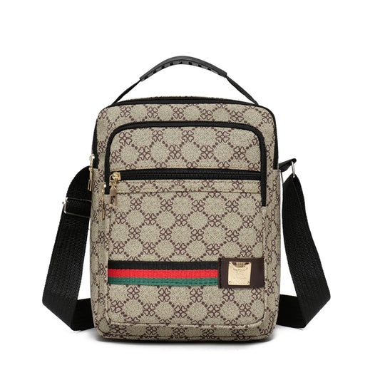 Men's Casual Crossbody Bag – Multi-Layer PU Leather Shoulder Bag