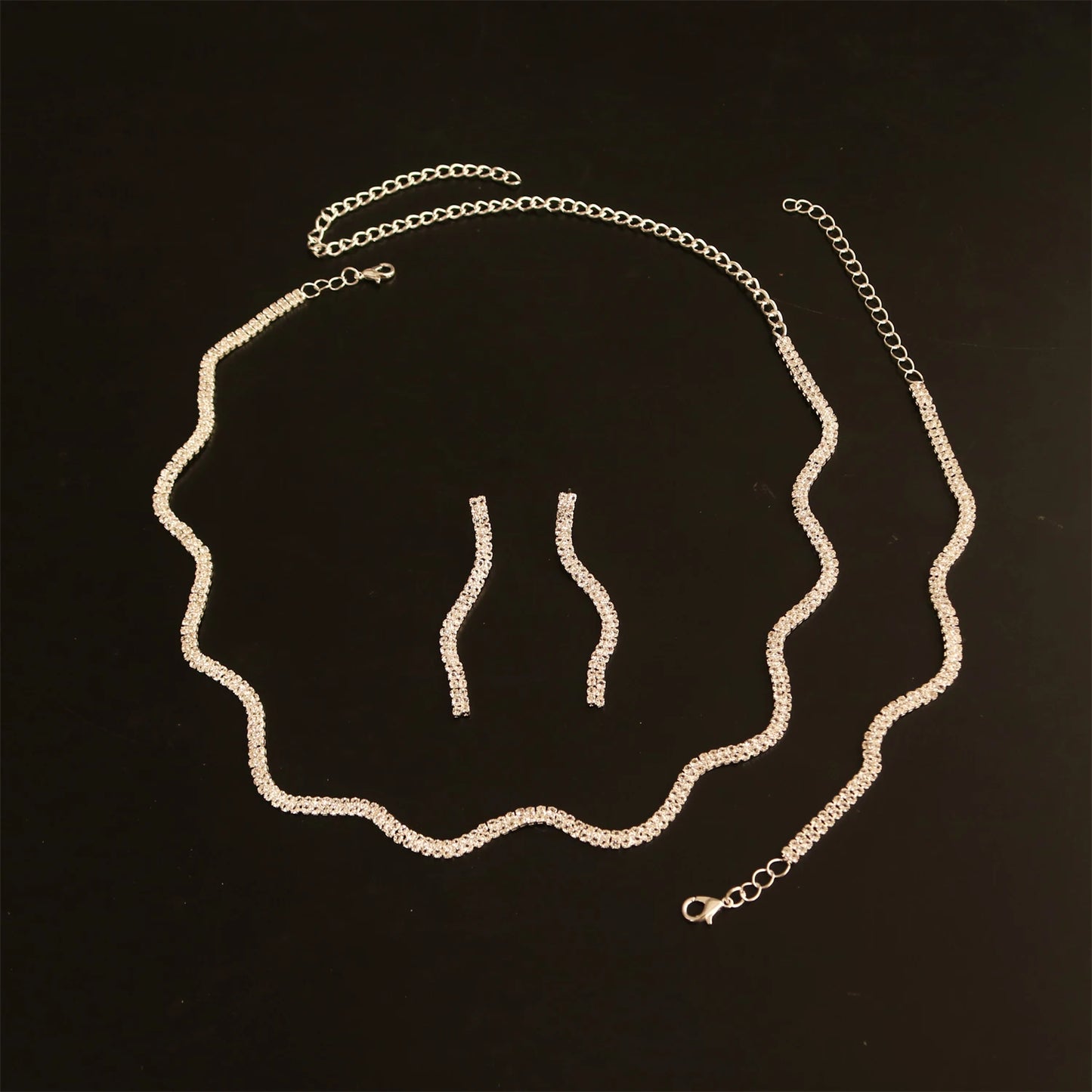 Luxury Rhinestone Bridal Jewelry Set – Elegant Wedding Accessories for Women