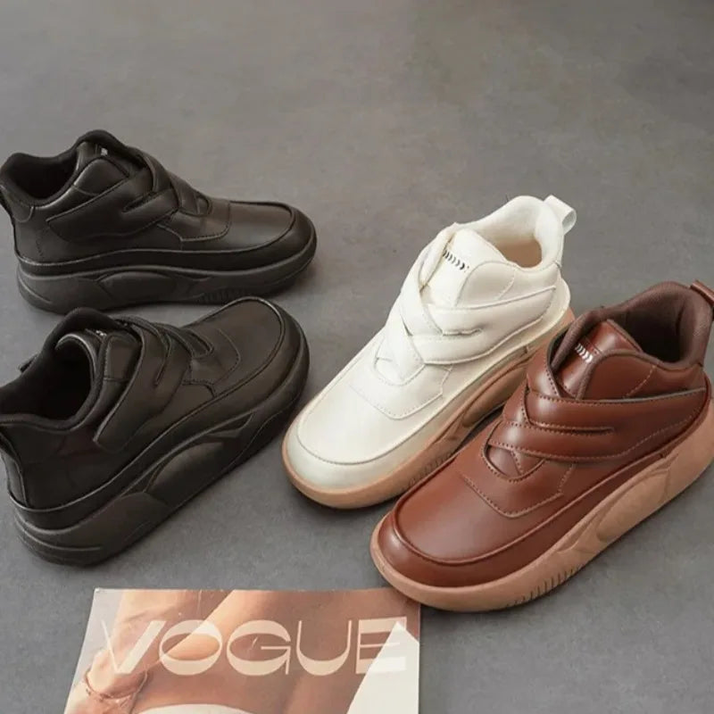 Women's High-Top Chunky Sneakers – Cushioned Platform Streetwear Shoes