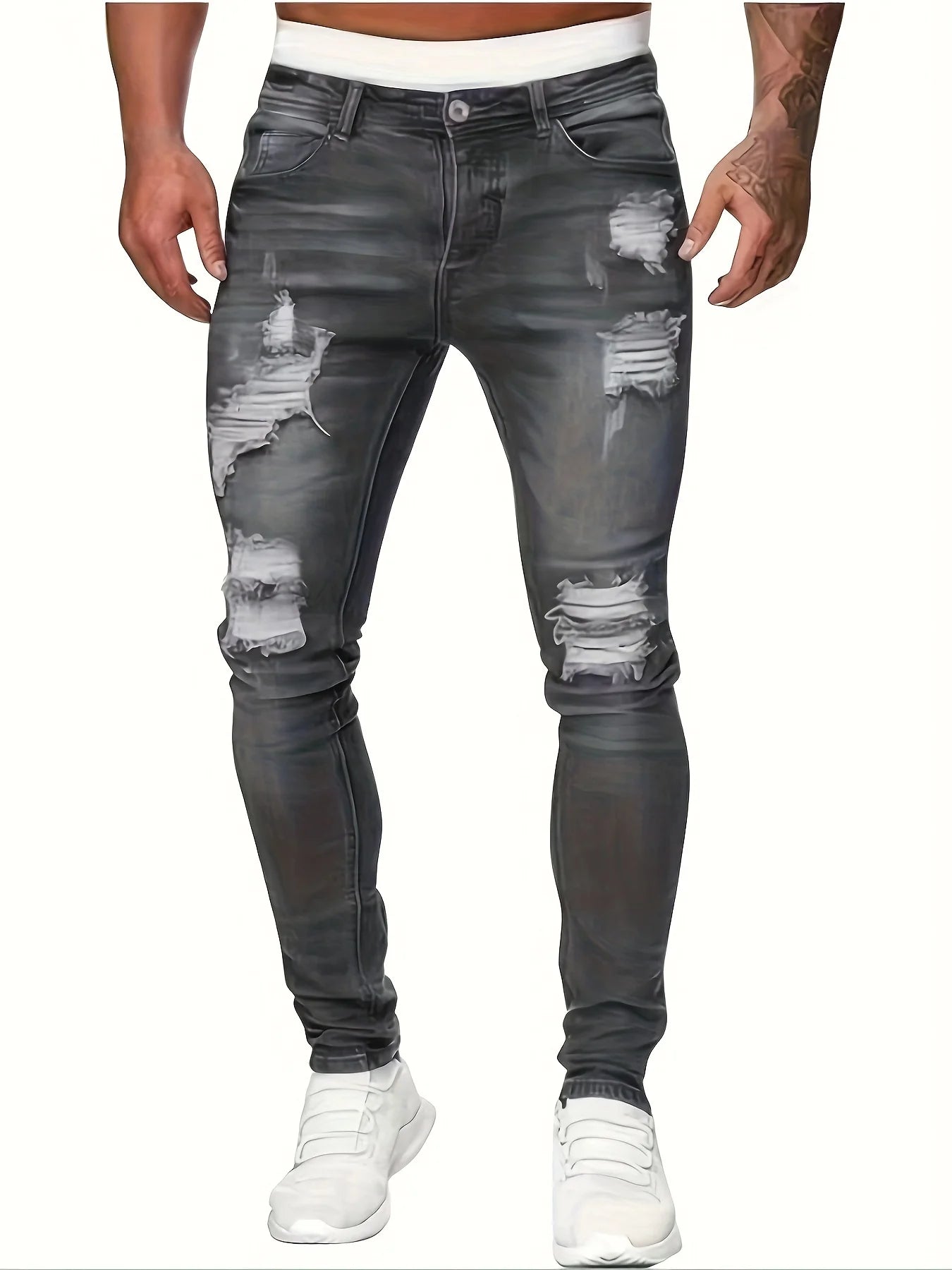 Men's Slim Fit Ripped Jeans