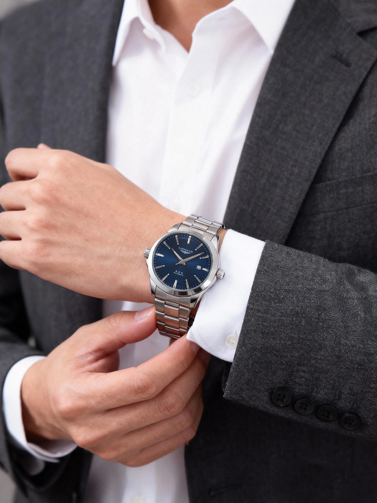 Men's automatic mechanical watch with luminous dial