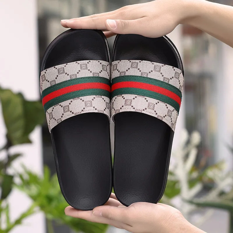 Men's Plus Size One-Strap Slides — Non-Slip Casual Slippers