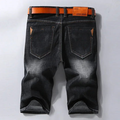 Men's Stretch Denim Shorts Casual Straight Fit