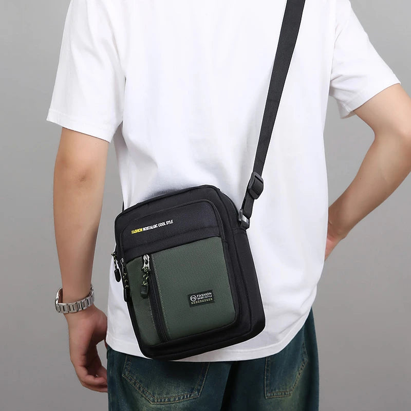 Men's Oxford Crossbody Bag – Casual Lightweight Shoulder Bag