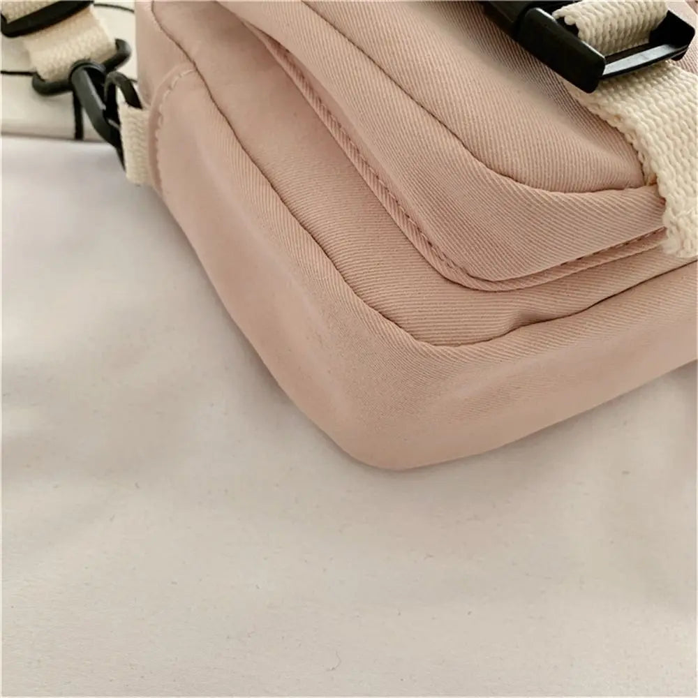 Women's Small Canvas Crossbody Messenger Bag – Colorful Flap Bag for Students