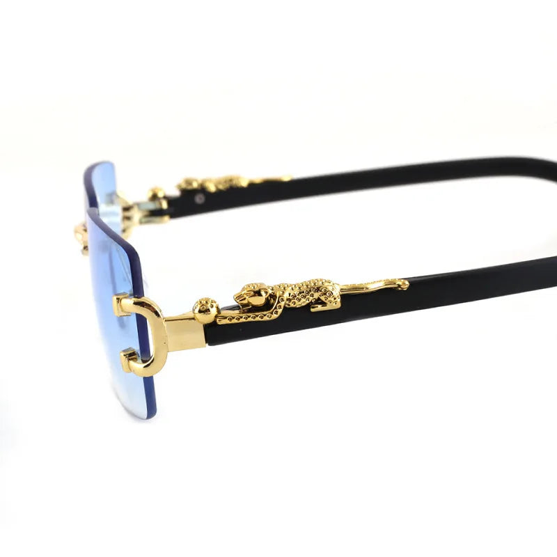 Frameless Rectangle Sunglasses – Unisex Mirror Lens