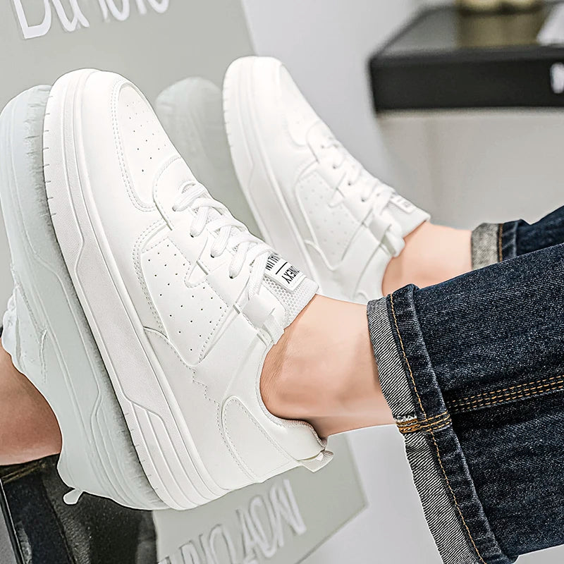 Men's Fashionable Casual Sports Shoes – Artificial Leather Everyday Sneakers