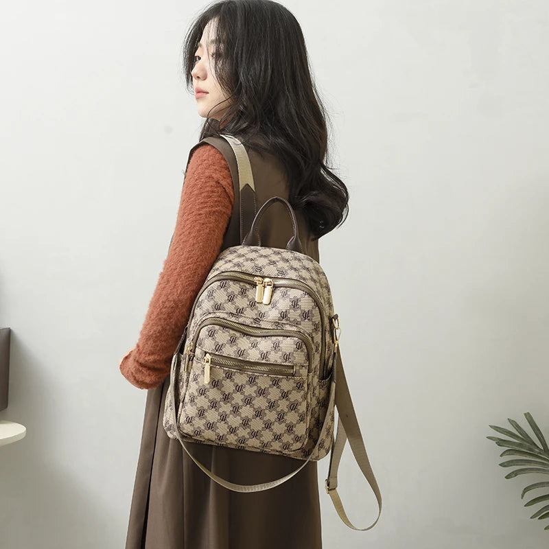 Women's PU Leather Backpack — Stylish Designer Shoulder Bag