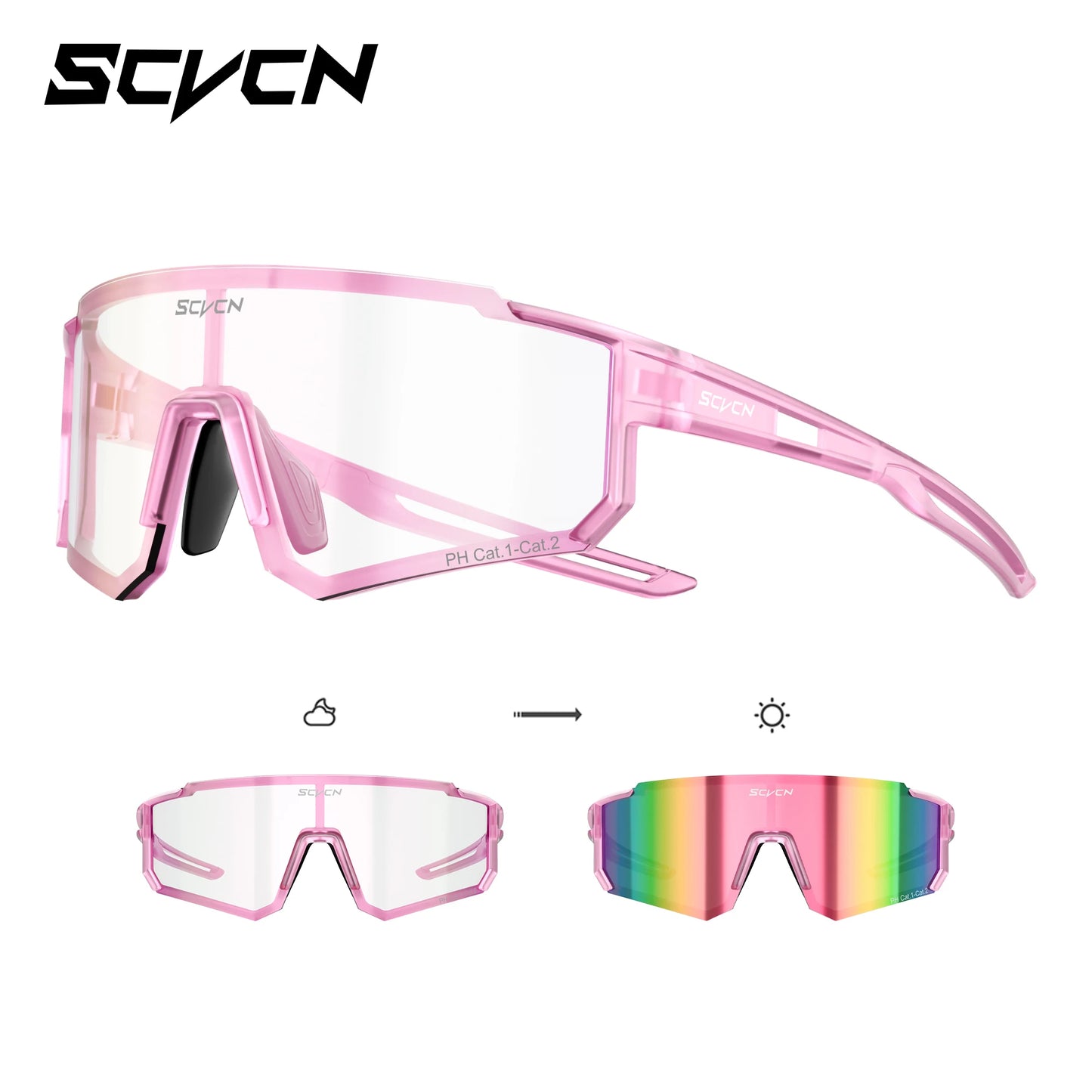 Photochromic Cycling Sunglasses – UV400 Windproof Sports Goggles