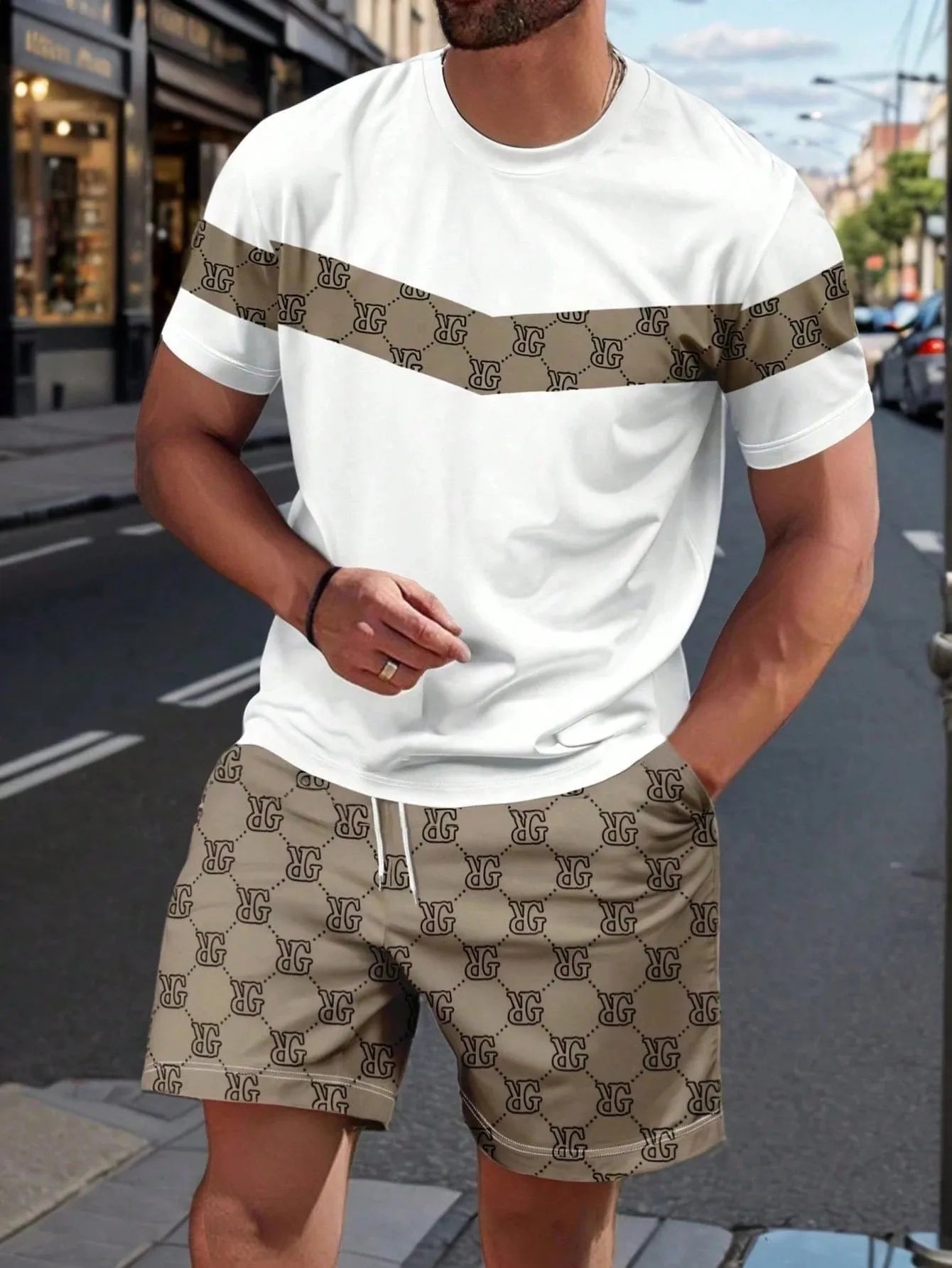 Men's 3D Printed T-Shirt Set – Breathable Summer Casual Suit