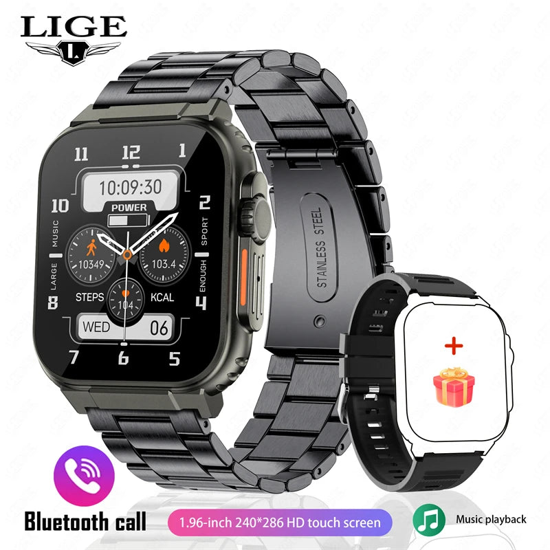 LIGE A70 Smartwatch — 600mAh Battery, Bluetooth Calling & Health Tracking