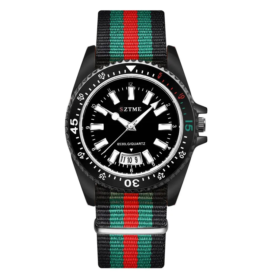 Nylon Strap Calendar Quartz Watch – Minimalist Unisex Business Watch