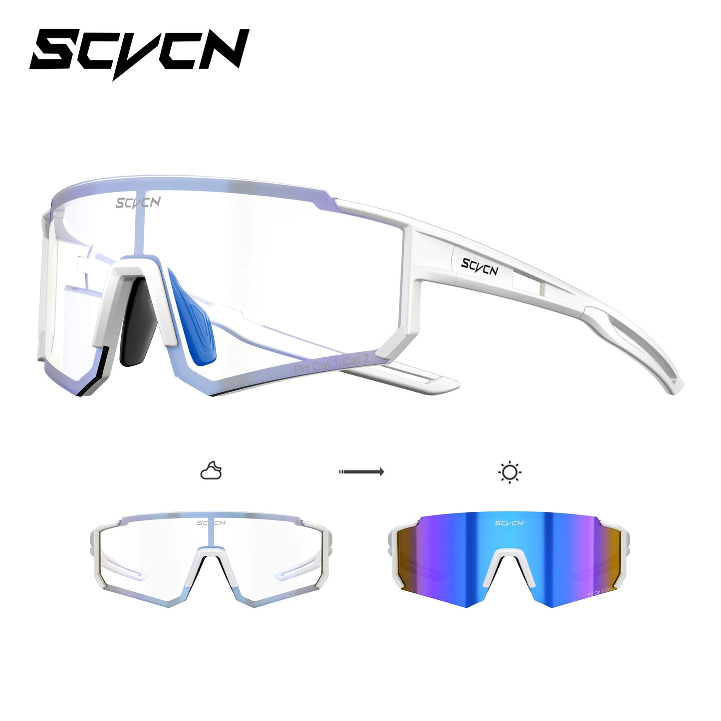 Photochromic Cycling Sunglasses – UV400 Windproof Sports Goggles