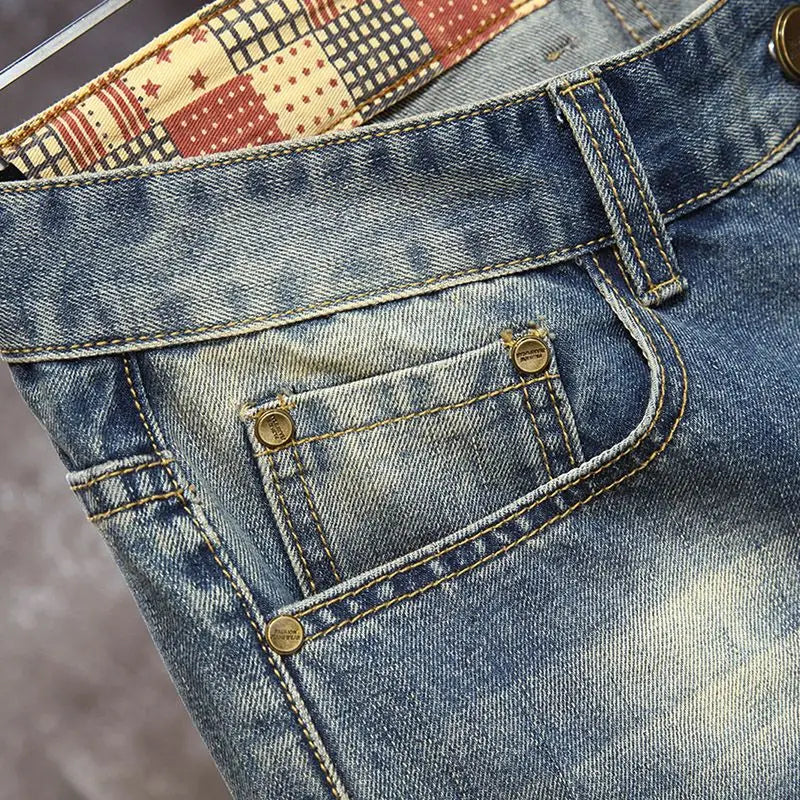 Men's Ripped Denim Shorts | Mid-Rise Casual Summer Shorts