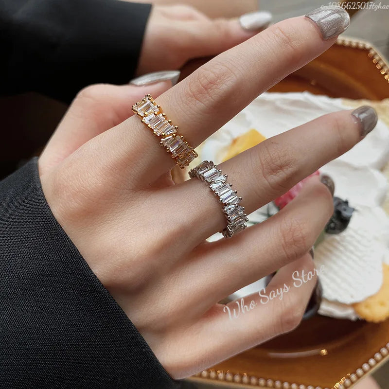 Women's Sparkling Zircon Ring Set – Elegant Party & Special Occasion Rings