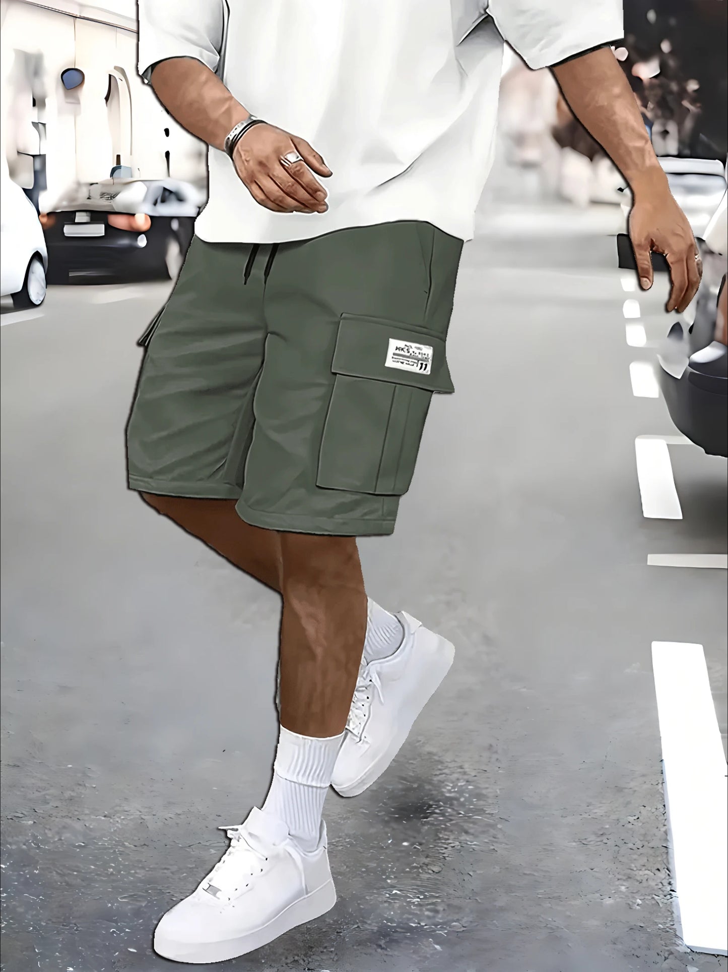 Men's Casual Shorts – Elastic Waist, Multi-Pocket, Lightweight