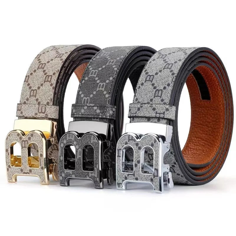 Men's Leather Belt – Alloy Buckle | Gun / Silver / Gold