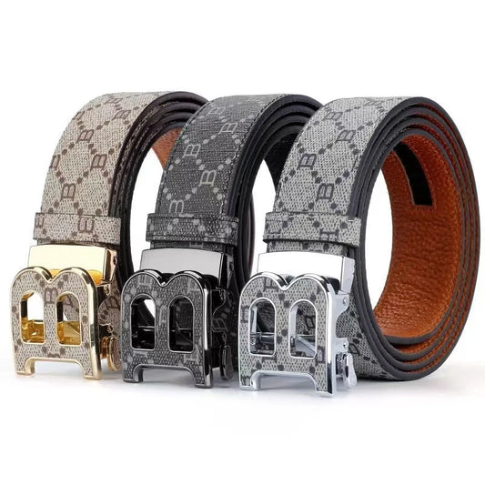Men's Leather Belt – Alloy Buckle | Gun / Silver / Gold