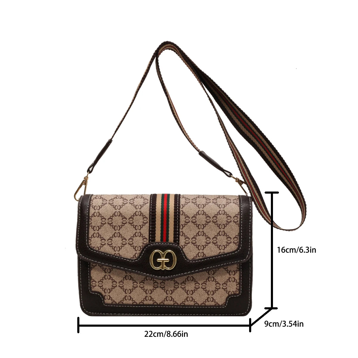 Women's Quilted Geometric Crossbody Bag – Lightweight PU Shoulder Bag