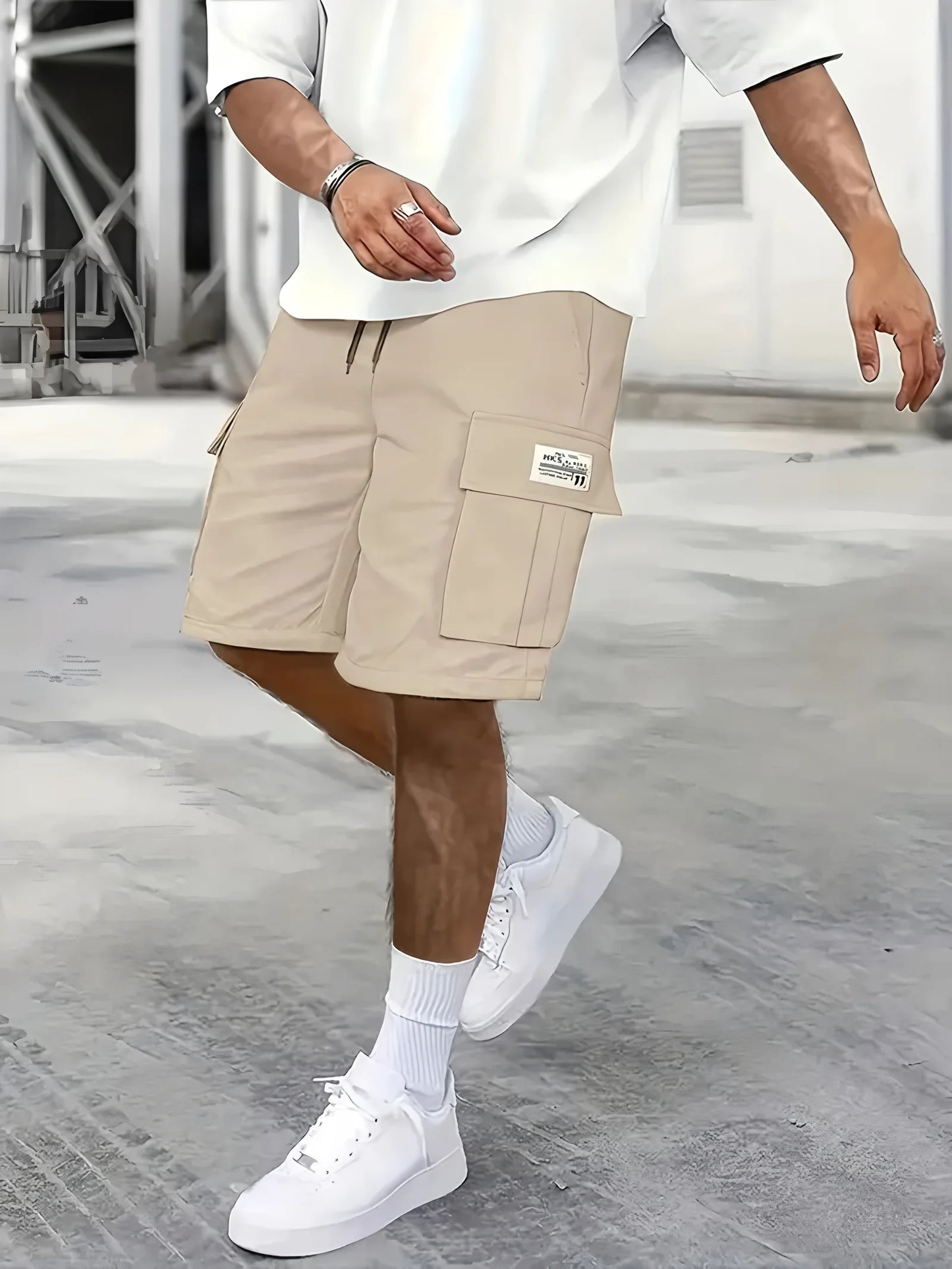 Men's Casual Shorts – Elastic Waist, Multi-Pocket, Lightweight