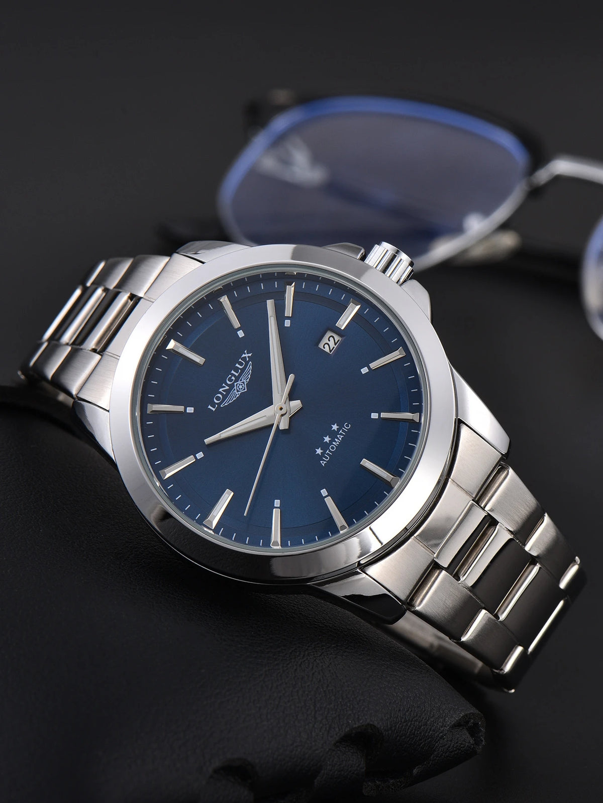 Men's automatic mechanical watch with luminous dial