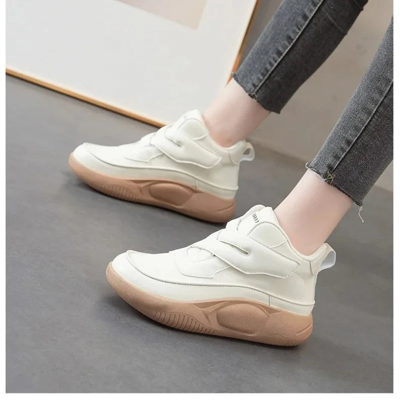 Women's High-Top Chunky Sneakers – Cushioned Platform Streetwear Shoes