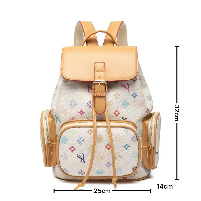 Women's Designer Drawstring Backpack – Large Capacity Travel & School Bag