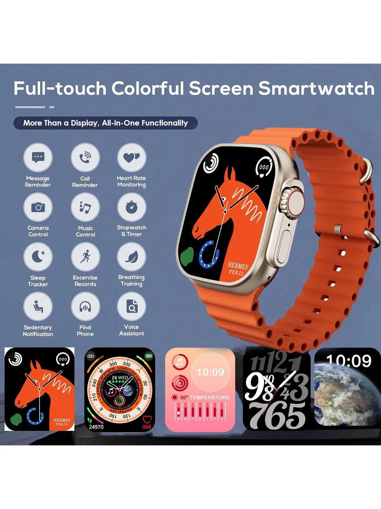 Smart Watch for Men & Women — 2.07" HD, 7 Bands, Bluetooth Calling